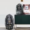 HEXEH Tabletop Fountains Desktop Lucky Buddha Statue Flowing Water Fountain Living Room Entrance Decoration Home Decoration Landscape Decoration Desktop Water Fountain (Size : Brass) view 3