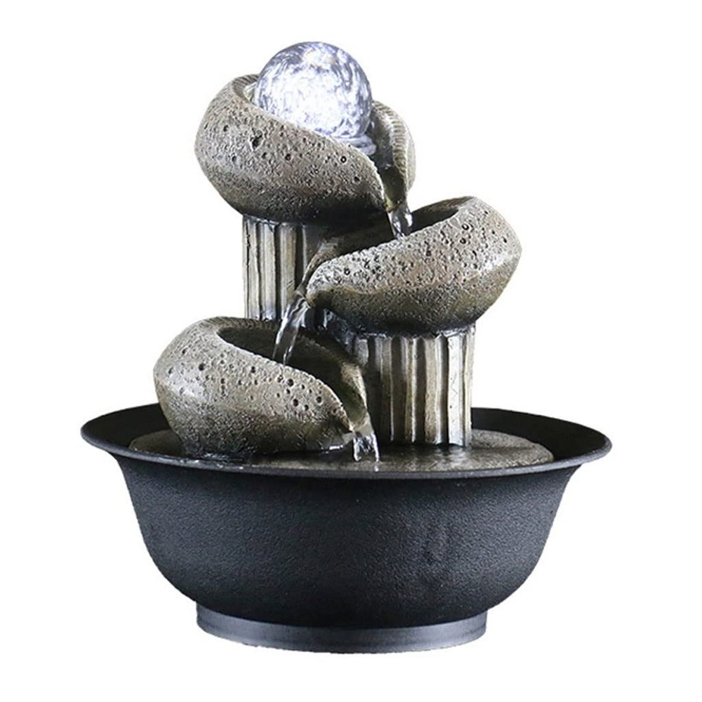 HEXEH Tabletop Fountains Simple Indoor Water Fountain Living Room Study Creative Desktop Decoration Feng Shui Ball Office Feng Shui Wheel Decorations Desktop Water Fountain