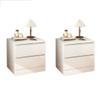 Nightstands 1pc White Bedside Table Modern Hotel Rental Storage Cabinet Home Bedroom Cabinet with Double Drawer Design End Tables Bedroom view 1
