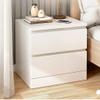 Nightstands 1pc White Bedside Table Modern Hotel Rental Storage Cabinet Home Bedroom Cabinet with Double Drawer Design End Tables Bedroom view 2