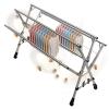 ATYUJKB Clothes Drying Rack Folding Outdoor, Garment Rack On Wheels with Shelf, Laundry Stand Organizer, Stainless Steel 5 Rod Clothes Dryer Rack, Saves Space (160cm/63in) view 1