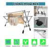 ATYUJKB Clothes Drying Rack Folding Outdoor, Garment Rack On Wheels with Shelf, Laundry Stand Organizer, Stainless Steel 5 Rod Clothes Dryer Rack, Saves Space (160cm/63in) view 3