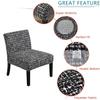 Armless Chair Slipcover 2 Pieces Printed Armless Accent Chair Cover Stretch Spandex Slipper Chair Slipcover Removable Armless Chair Furniture Protector Covers for Home Living Room Hotel (Colour 07) view 3