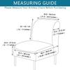 Armless Chair Slipcover 2 Pieces Printed Armless Accent Chair Cover Stretch Spandex Slipper Chair Slipcover Removable Armless Chair Furniture Protector Covers for Home Living Room Hotel (Colour 07) view 4