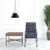 HomeRoots 27" Gray Velvet and Steel Arm Chair view 2