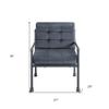 HomeRoots 27" Gray Velvet and Steel Arm Chair view 3