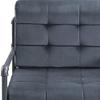 HomeRoots 27" Gray Velvet and Steel Arm Chair view 4