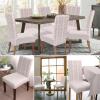 Blush Pink Dining Chair Cover Set of 4,Stretch Chair Protectors Slipcover,Spandex Kitchen Chair Seat Back Cushion Slip Cover for Dining Room,Party,Hotel,Ceremony Farmhouse Country Forest Leaves Grey view 3