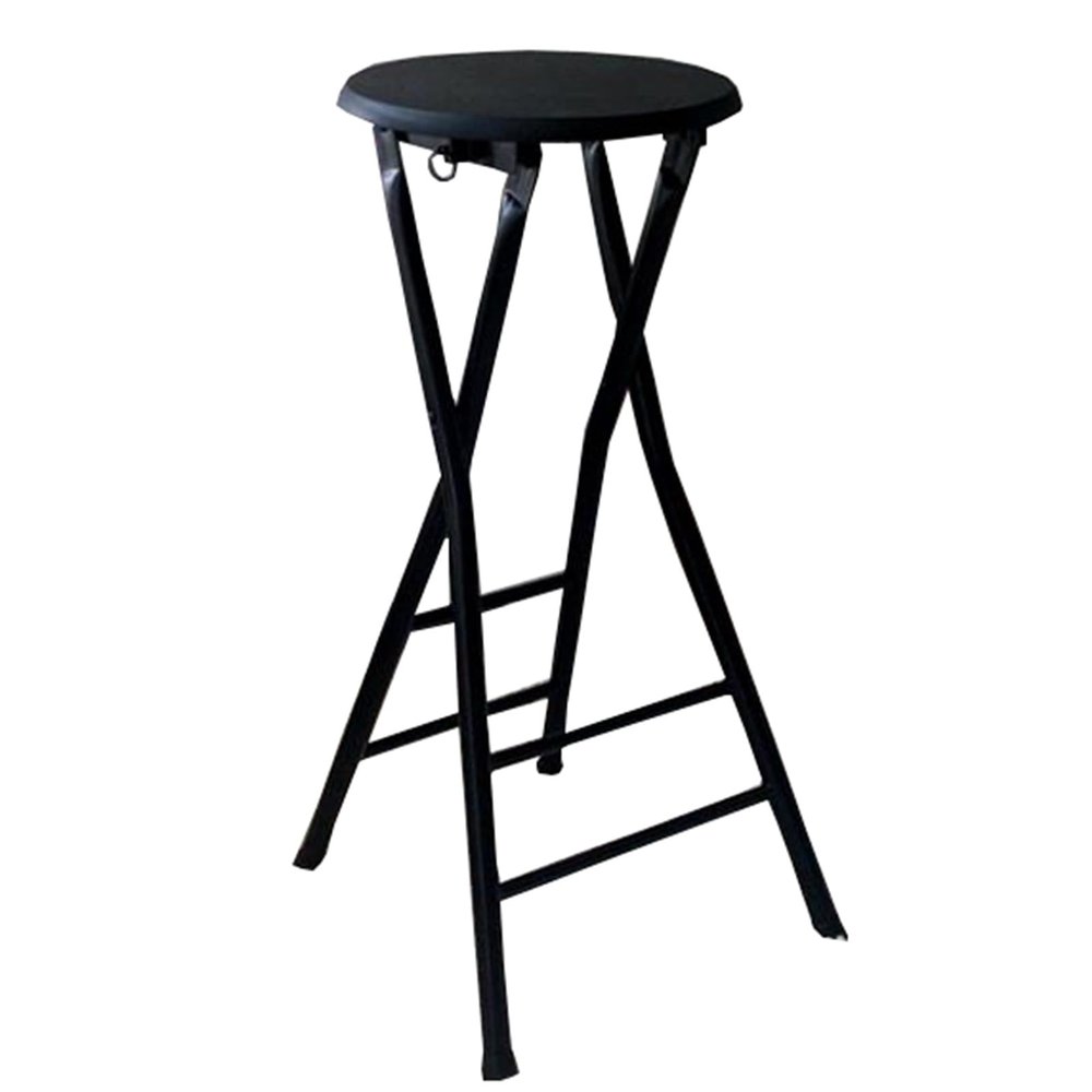 28in Folding Bar Stool,Retractable Stool Folding Chairs,Load Capacity 276lb,Kitchen Folding Chair,Suitable for Dormitory Recreation Room Game Room(Black)