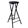 28in Folding Bar Stool,Retractable Stool Folding Chairs,Load Capacity 276lb,Kitchen Folding Chair,Suitable for Dormitory Recreation Room Game Room(Black) view 1