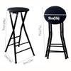 28in Folding Bar Stool,Retractable Stool Folding Chairs,Load Capacity 276lb,Kitchen Folding Chair,Suitable for Dormitory Recreation Room Game Room(Black) view 3