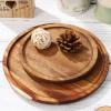 2 Pcs Round Wooden Tray Candle Trays Wooden Plate view 2