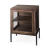 HomeRoots Rustic Dark Brown and Black Shadowbox Cabinet view 1