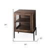 HomeRoots Rustic Dark Brown and Black Shadowbox Cabinet view 3