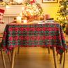 AQOTHES Red Green Plaid Snowflake Christmas Tablecloth 60x84, Tartan Table Cloth Decorations, Winter Holiday Tablecloths for Rectangle Tables Parties Dining Farmhouse Kitchen Decor view 1