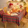 AQOTHES Red Green Plaid Snowflake Christmas Tablecloth 60x84, Tartan Table Cloth Decorations, Winter Holiday Tablecloths for Rectangle Tables Parties Dining Farmhouse Kitchen Decor view 2