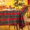 AQOTHES Red Green Plaid Snowflake Christmas Tablecloth 60x84, Tartan Table Cloth Decorations, Winter Holiday Tablecloths for Rectangle Tables Parties Dining Farmhouse Kitchen Decor view 3
