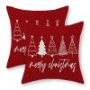 GOLIANDA Christmas Pillow Covers 18x18 Set of 2 Christmas Decor Linen Pillowcase Winter Christmas Decorative Red Throw Pillows Christmas Tree Holiday Decor Outdoor Cushion Covers for Couch Home Decor view 1