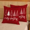 GOLIANDA Christmas Pillow Covers 18x18 Set of 2 Christmas Decor Linen Pillowcase Winter Christmas Decorative Red Throw Pillows Christmas Tree Holiday Decor Outdoor Cushion Covers for Couch Home Decor view 2
