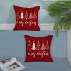 GOLIANDA Christmas Pillow Covers 18x18 Set of 2 Christmas Decor Linen Pillowcase Winter Christmas Decorative Red Throw Pillows Christmas Tree Holiday Decor Outdoor Cushion Covers for Couch Home Decor view 3