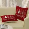 GOLIANDA Christmas Pillow Covers 18x18 Set of 2 Christmas Decor Linen Pillowcase Winter Christmas Decorative Red Throw Pillows Christmas Tree Holiday Decor Outdoor Cushion Covers for Couch Home Decor view 4