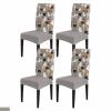 Halloween Grey Dining Chair Cover Set of 4,Stretch Chair Protectors Slipcover,Spandex Kitchen Chair Seat Back Cushion Slip Cover for Dining Room,Party,Hotel,Ceremony Spooky Pumpkin Ghost Skull Horror view 1