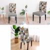 Halloween Grey Dining Chair Cover Set of 4,Stretch Chair Protectors Slipcover,Spandex Kitchen Chair Seat Back Cushion Slip Cover for Dining Room,Party,Hotel,Ceremony Spooky Pumpkin Ghost Skull Horror view 2