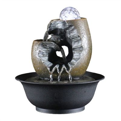 HEXEH Tabletop Fountains Simple Indoor Water Fountain Living Room Study Desktop Decoration Feng Shui Ball Office Feng Shui Wheel Decorations Desktop Water Fountain