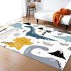 Cartoon Dinosaur Area Rug, Cute Coconut Tree Volcano Non Slip Noise Reduction Kids Rugs, Machine Washable Durable Carpet for Indoor Bedroom Living Room Office Decor Rug - 5 ft x 6 ft view 1