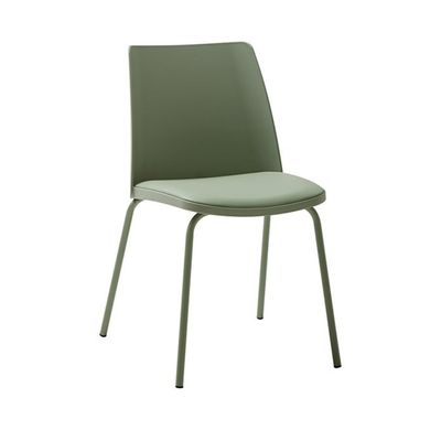 Dining Chairs Set of 2 Upholstered mid Century Modern Chair Armless Faux Leather Accent Chairs High Back Home Kitchen Restaurant Seat (Color : Light Green, Size : 45.5 * 52 * 78cm)