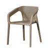 TemkIN Indoor Plastic Dining Set of 4, Stackable High-Backed Armrests Seat, Living Kitchen Room Restaurant Furniture Chair, No Assembly Required (Color : Light Brown, Size : 53.5 * 57.5 * 74cm) view 1