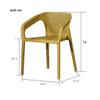 TemkIN Indoor Plastic Dining Set of 4, Stackable High-Backed Armrests Seat, Living Kitchen Room Restaurant Furniture Chair, No Assembly Required (Color : Light Brown, Size : 53.5 * 57.5 * 74cm) view 2