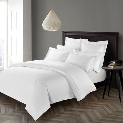 CASA BOLAJ DESIGNED TO DREAM Casabolaj Triomphe Collection 3 Pieces Duvet Cover Set -100% Egyptian Cotton Sateen 400 Thread Count - Luxury Handcraft Bedding Sets Queen King (White, California King)