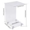 YINZINR Acrylic C-Shape Clear Sofa Side Table Tea End Table Transparent Coffee Desk w/Wheels view 3