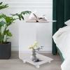 YINZINR Acrylic C-Shape Clear Sofa Side Table Tea End Table Transparent Coffee Desk w/Wheels view 4