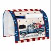 LBCASA Sofa Armrest Organizer Bedside Caddy, 4th of July Truck Non Slip Couch Remote Control Holder, Independence Day American Flag Star Patriotic Arm Chair Caddy with Pocket for Phone, 13''x35'' view 1