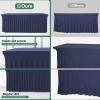 BDDC Table Skirts for Rectangle Tables 6ft - One-Piece Navy Blue Tablecloths and Skirt, Wrinkle Resistant Ruffles Elastic Cover for Banquets, Weddings, Events, Parties view 4