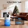 Humidifier large room 16L/4.2Gal - Lacidoll Whole house Humidifier for Home1500 sq.ft. Ultrasonic Cool Mist Humidifiers for Bedroom with Extension Tube & Aroma Box & Night light, White view 2
