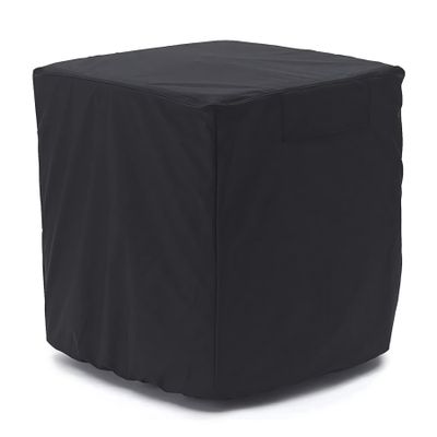 STARTWO Air Conditioner Cover for Outside Units - Durable Waterproof Square AC Cover for Outdoor with Windproof Buckles Elastic Hem, Fits up to 24x24x31inches, Black