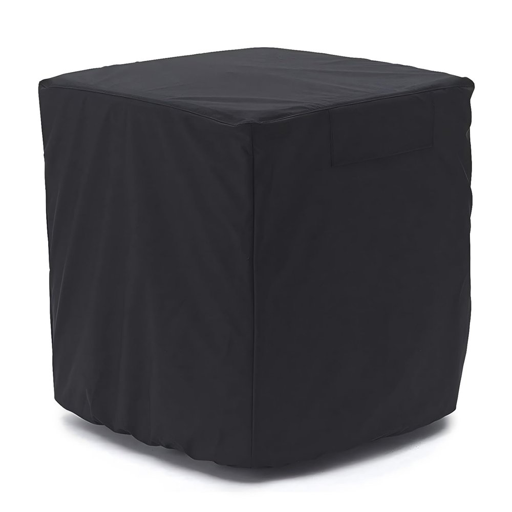 STARTWO Air Conditioner Cover for Outside Units - Durable Waterproof Square AC Cover for Outdoor with Windproof Buckles Elastic Hem, Fits up to 24x24x31inches, Black