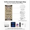 LBCASA Sofa Armrest Organizer Bedside Caddy, Adorable Cat Welcome Non Slip Couch Remote Control Holder for Recliner, Retro Paws Footprints Arm Chair Caddy with Pocket for Magazine, Phone, 13''x35'' view 2