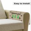 LBCASA Sofa Armrest Organizer Bedside Caddy, Adorable Cat Welcome Non Slip Couch Remote Control Holder for Recliner, Retro Paws Footprints Arm Chair Caddy with Pocket for Magazine, Phone, 13''x35'' view 4