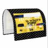 LBCASA Sofa Armrest Organizer Bedside Caddy, Yellow Bees Non Slip Couch Remote Control Holder for Recliner, Spring Floral Filling Yellow and Black Arm Chair Caddy with Pocket for Phone, 13''x35'' view 1