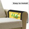 LBCASA Sofa Armrest Organizer Bedside Caddy, Yellow Bees Non Slip Couch Remote Control Holder for Recliner, Spring Floral Filling Yellow and Black Arm Chair Caddy with Pocket for Phone, 13''x35'' view 4