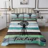 Erosebridal Rustic Windmill Bedspread Set 3Pcs, Western Farmhouse Quilt Set Vintage Country Barn Door Coverlet Set King, Farmhouse Gifts for Women, Wood Plank Retro Bed Sets with 2 Pillow Cases view 2