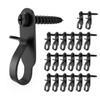 Elrswy Light Hanger Hooks - Screw Hooks for Hanging Lights, Led Clips - Stainless Steel, Black, 20 Pack view 1