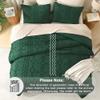 Andency Twin Size Comforter Emerald Green, 2 Pieces (1 Boho Comforter, 1 Pillowcase) Dark Green Tufted Geometric Shabby Chic Bedding, Soft Fluffy Jacquard Farmhouse Bed Set for All Season view 4