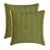 The HomeCentric Decorative Green 18"x18" (45x45 cm) Throw Pillows, Jute Textured, Chevron, Lace for Couch, Geometric Pattern Modern - Evergreen Jute view 4