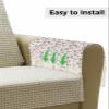 LBCASA Sofa Armrest Organizer Bedside Caddy, Purple Grey Florals Non Slip Couch Remote Control Holder, Spring Weeping Flowers Linen Texture Arm Chair Caddy with Pocket for Phone, 13''x35'' view 4