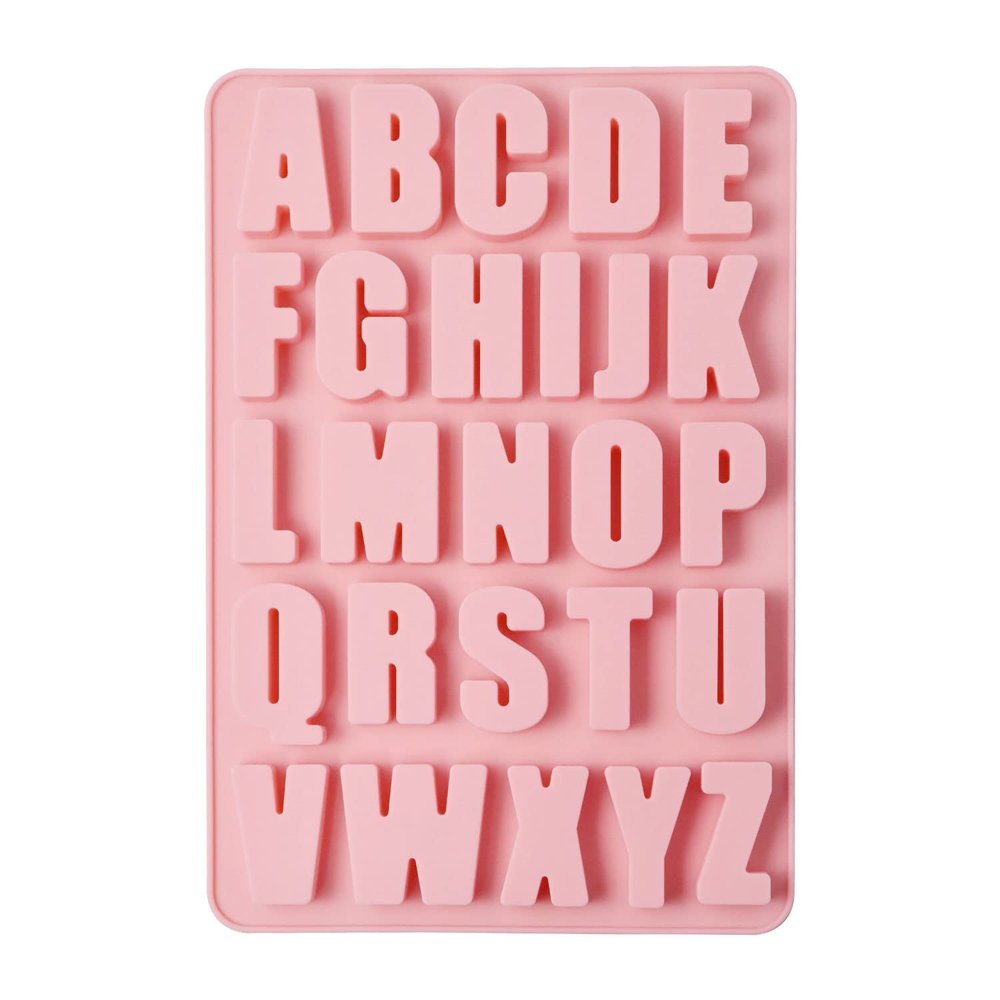 26 Cavities Alphabet crayon mold letter molds silicone alphabet mold chocolate molds silicone Large depth, easy to release and clean for Making cakes,Biscuit Ice Cube Chocolate Resin Concrete